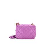Мини-сумка через плечо Lacquered Metal CC Flap Bag Quilted Lambskin 2