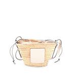 Drawstring Bucket Raffia and Leather crossbody bag 1