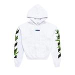 Худи Off-White Weed Arrows Over Hoodie 'White/Green' 1