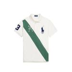 logo-patch diagonal-stripe polo shirt 1