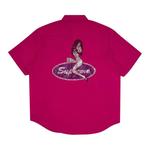 Овершерты Supreme Rhinestone Pin Up Short-Sleeve Work Shirt 'Fuchsia' 2