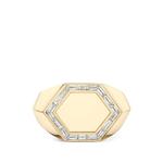 Кольцо Hexagon Signet с бриллиантами 1