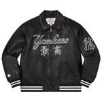 Варсит-куртки Supreme x New York Yankees Kanji Leather Varsity Jacket 'Black' 1