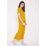 Clovia Пижамный набор с топом и брюками в горошек, горчичный, из вискозы 2