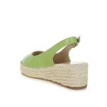 Босоножки-танкетки Croco с открытым носком, зеленые 3
