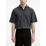 vertical-stripe short-sleeve shirt 1