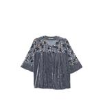 floral-embroidered velvet jacket 1