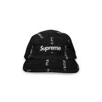 Кепки Supreme Logo Stripe Jacquard Denim Camp Cap 'Black' 1