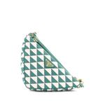 Мини-сумка на плечо Double Symbole Triangle Bag Leather and Jacquard 2