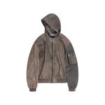 hooded leather bomber jacket 1