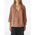 gathered V-neck blouse 1