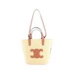 Classic Panier Raffia and Leather Teen tote bag 1