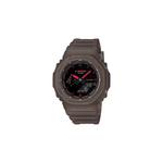 GA-2100K-5A Мужские аналогово-цифровые часы, коричневый ремешок из смолы 1