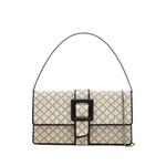 Maycap buckle-detail raffia clutch bag 1