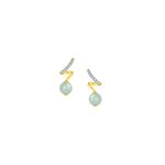 TOMEI Diamond Cut коллекция нефритовые серьги, желтое золото 916/22K 1