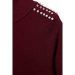 Платье-хиджаб Burgundy Unlined Plain Knitwear Single Layer 5