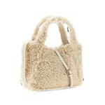 logo-embroidered shearling-effect tote bag 2