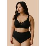2 шт. Премиум Bella Plus Size Бесшовный беспроводной бюстгальтер с эффектом пуш-ап в цветах нюд и черный 3
