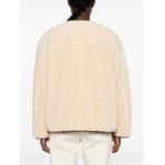 contrast-trim fleece coat 4