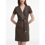 belted V-neck mini dress 1