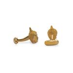Buddha Золотой текстурированный хромированный запонка 3