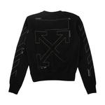 Свитер Off-White Diag Unfinished Slim Crewneck 'Черный / Серебристый' 2