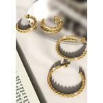 Витой плетеный C-образный обруч Золотые многослойные серьги 30 мм 6