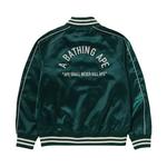 Варсити-куртки BAPE A Bathing Ape Nylon Varsity Jacket 'Зеленый' 2