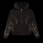 Застежки-молнии Hellstar Studded Flame Zip Up «Черный» 1