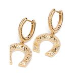 Серьги-подвески Horseshoe из желтого золота с бриллиантами 1