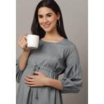Платье для беременных и кормящих Arona Grey с блестящими полосками 7