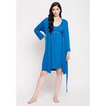 Халат Clovia Chic Basic кобальтово-синего цвета - вискоза 1