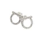 FERRAGAMO Orecchini Gancini Кристаллы серебряного цвета 696574 3