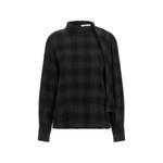Блузка с жатым эффектом и вставкой-шарфом 1