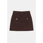 Коричневая юбка-шорты из 100% хлопкового денима с деталями на талии Twoss26Sr00001 7