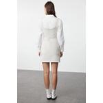 Экрю Мини-платье тканое однотонное Twoaw24El00669 5