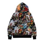Молнии BAPE Flyer Pattern Shark Full Zip Худи 'Многоцветный' 2