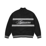 Свитера Supreme Script Stripe Half Zip Sweater 'Black' 1