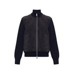 suede blouson with knitted details 1