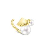 Кольцо M/G Tasaki Square Leaf из желтого золота с жемчугом 1