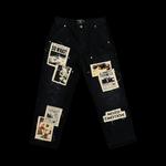 Mixed Emotion Newspaper Carpenter Pants 'Черный' 1