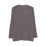 Футболки с длинным рукавом Auralee Soft Smooth Wool Stripe Jersey Long Sleeve Tee 'Серая полоска' 2
