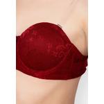 Clovia Invisi Padded Underwired Full Coverage Strapless Balconette Bra бордового цвета с прозрачными бретелями и поясом — кружево 7