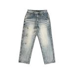 Джинсы с заклепками и эффектом потертости 1
