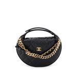 Стеганая сумка-хобо Double Chain Bow Pouch Caviar Mini 1