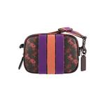 16 With Horse And Carriage Print And Varsity Stripe Camera Bag в цвете Pewter/Black Oxblood 1