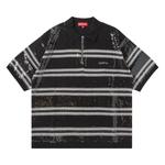 Поло Supreme Sequin Stripe Zip Polo 'Черный' 1