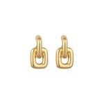Серьги-гвоздики Chain Link из серебра с позолотой 4