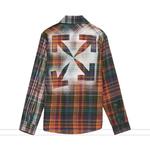 Фланелевые рубашки Off-White Stencil Flannel Check Shirt 'Orange/Black' 2