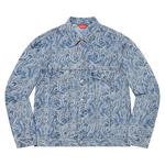 Джинсовые куртки Supreme Script Jacquard Denim Trucker Jacket 'Washed Blue' 1